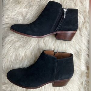 Sam Edelman Black Suede Western Ankle Boots Low Heel Fall Witchy Size 8.5